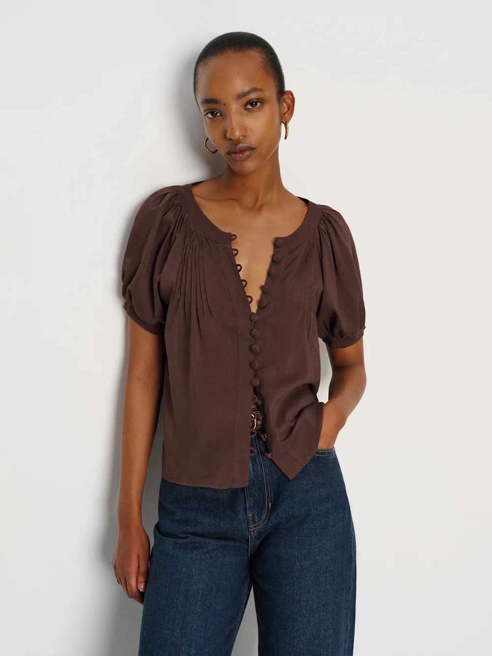Reformation Calia Top Brown - Size M